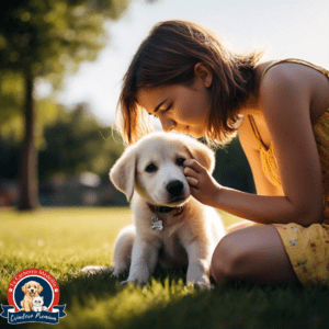 mujer aplicando remedio casero para pulgas en su perro