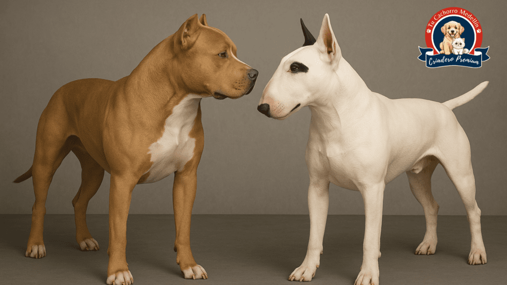 Físico imponente de un Pitbull y Bull Terrier perros pitbull y bull terrier feliz en Tu Cachorro Medellín