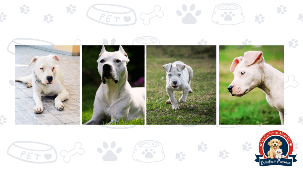 FDogo Argentino breed con pedigree y garantía de salud dogo argentino breed de gran tamaño en posición alerta