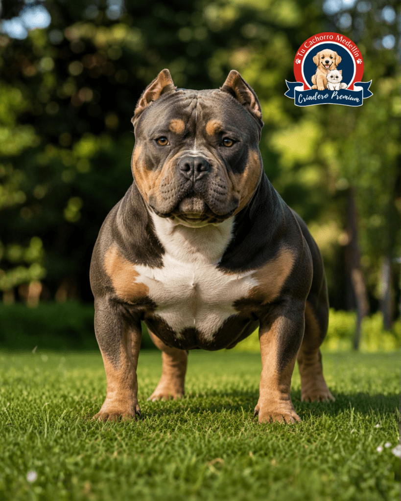 american bully pocket musculoso en parque con fondo natural Criadero Tu Cachorro Medellin