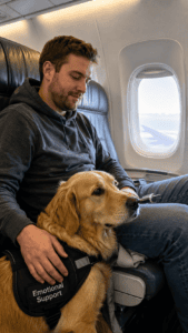 Persona abrazando a su perro de apoyo emocional en casa criadero Tu cachorro Medellin