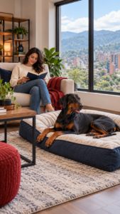 Doberman en Apartamento feliz y tranquilo